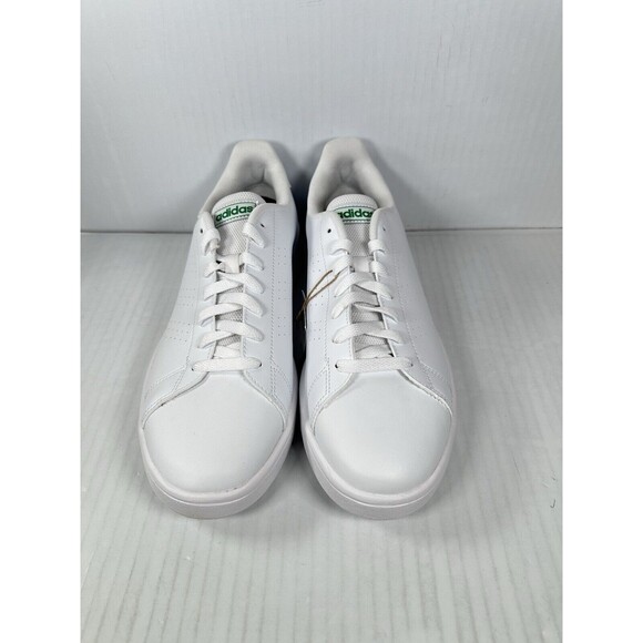 Size 10 Men’s Adidas Advantage Base Sneaker Shoes White Green GW2063 NEW - Picture 2 of 8